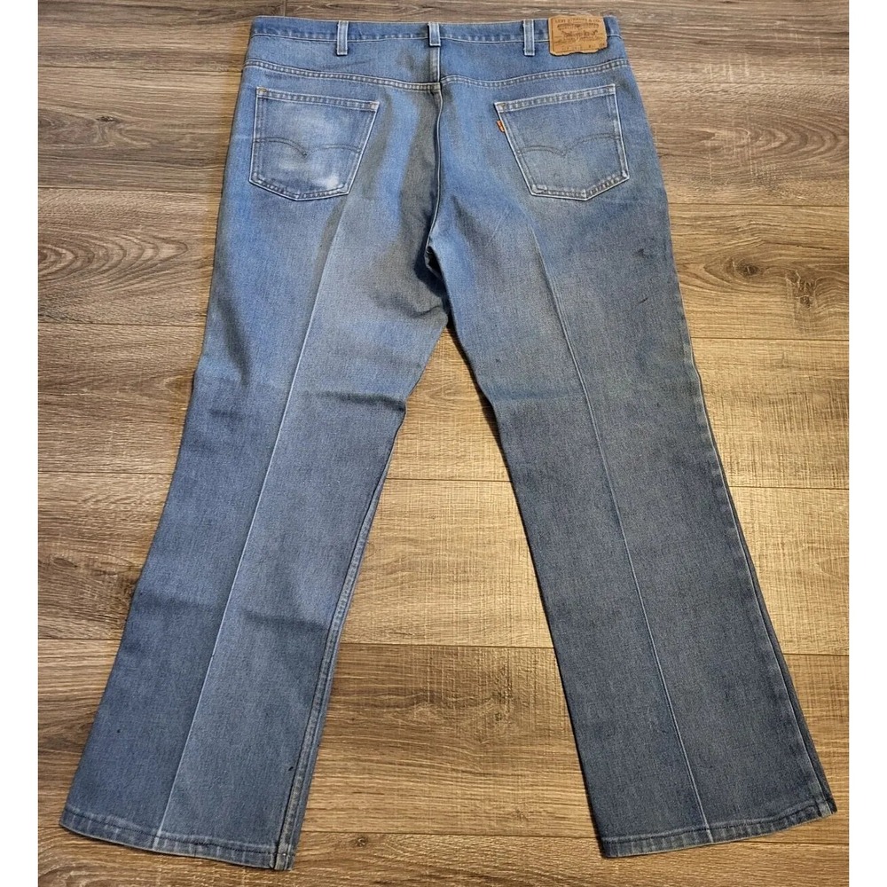 Levis 517 Orange Tab Distressed Bootcut Jeans 41x29 (Actual) Stains USA Vintage